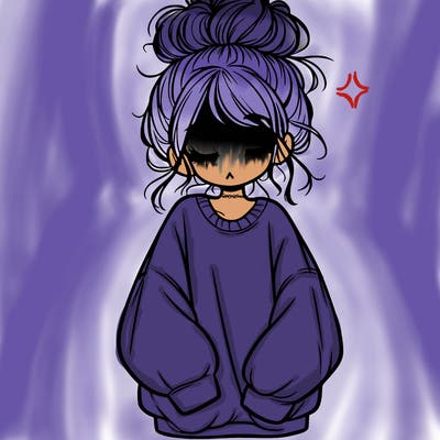 girl with baggy sweatshirt and messy bun