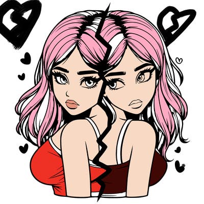 realistic girl split