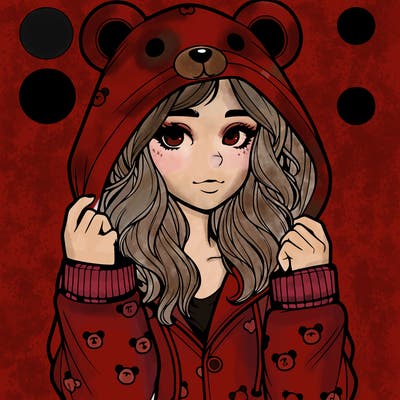 realistic girl in a animal pjs hoodie