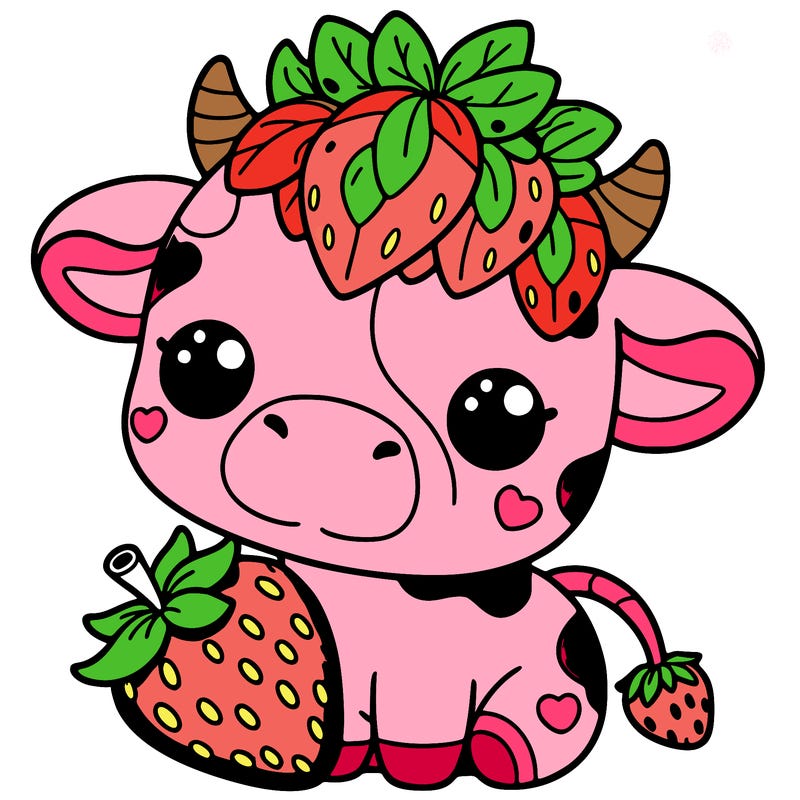 cute strawberry cow