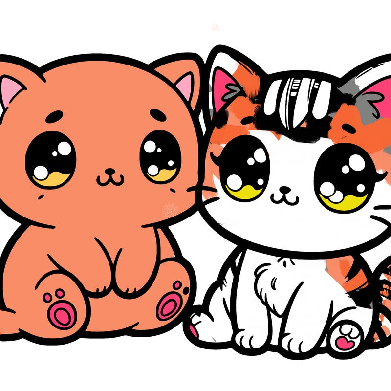 cute cat and kitten and easy