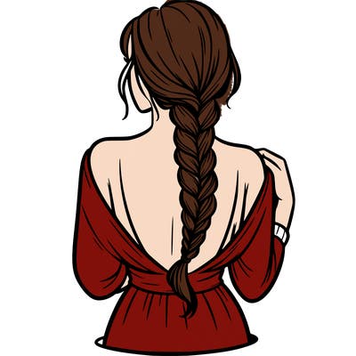 woman turning her back with a braid