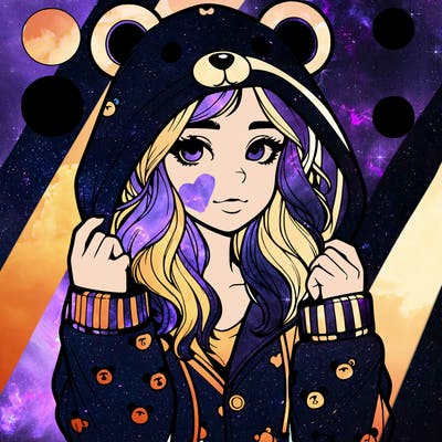 realistic girl in a animal pjs hoodie