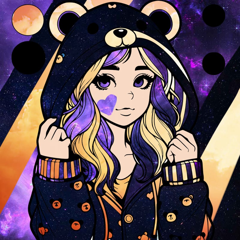 realistic girl in a animal pjs hoodie