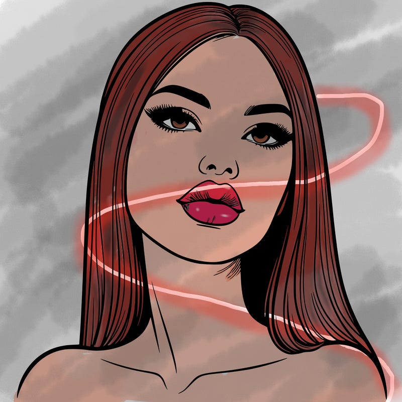 realistic woman with full lips