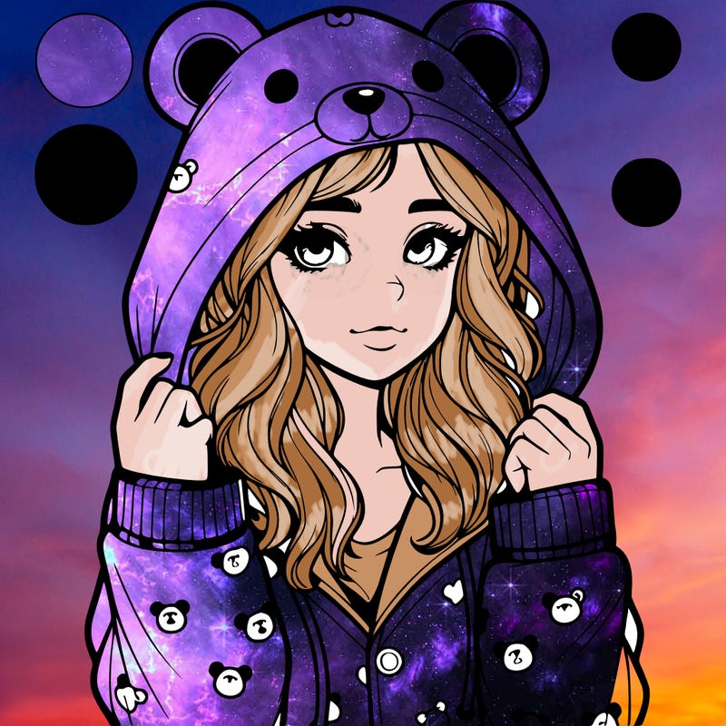 realistic girl in a animal pjs hoodie