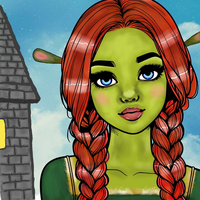 realistic girl with braids