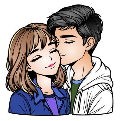 realistic girl and boy  love