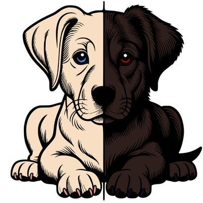 realistic dog split picture