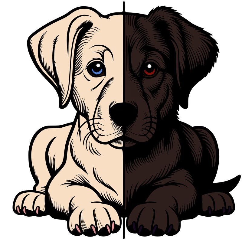 realistic dog split picture