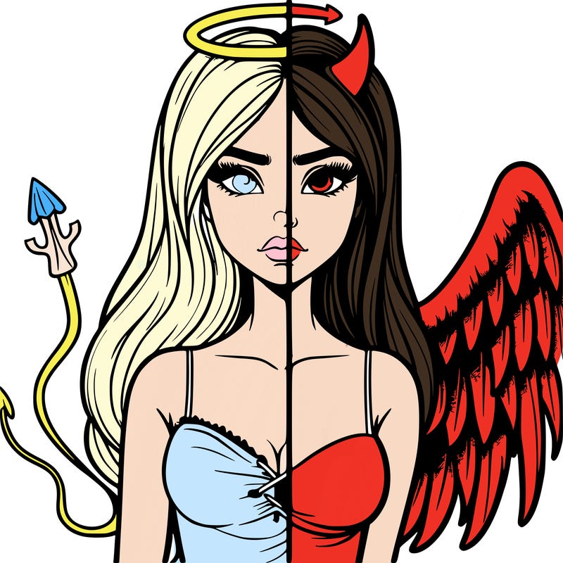 devil vs angel realistic girl