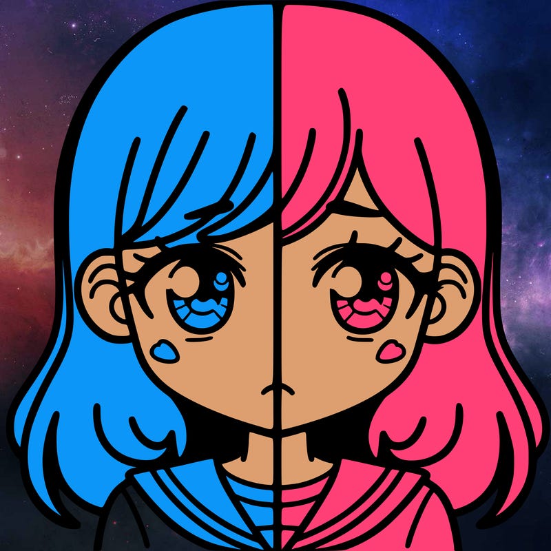 a split of a girl