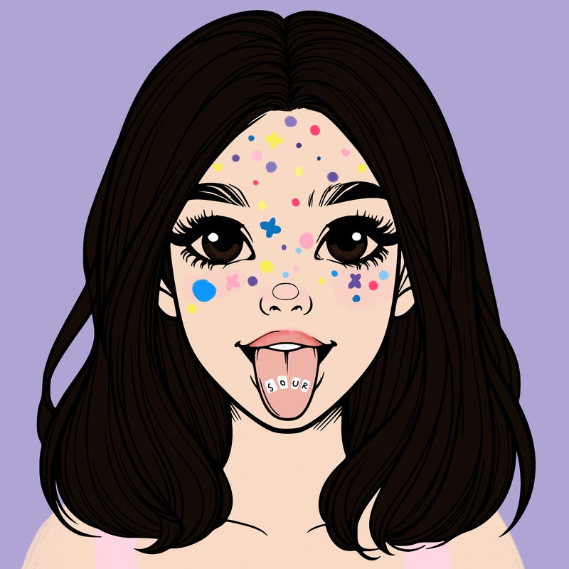 realistic girl with her tongue out