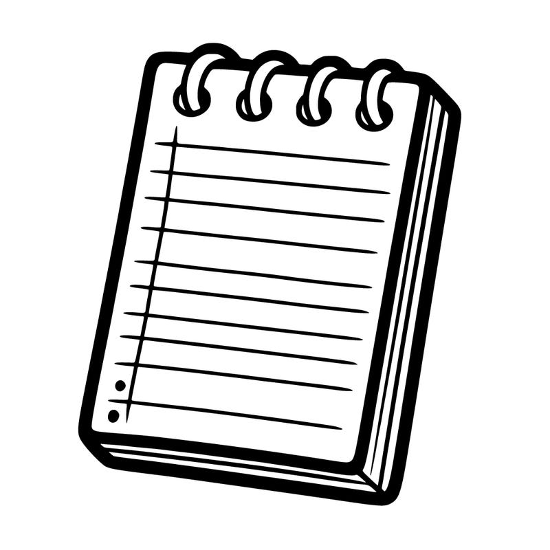 blank note pad