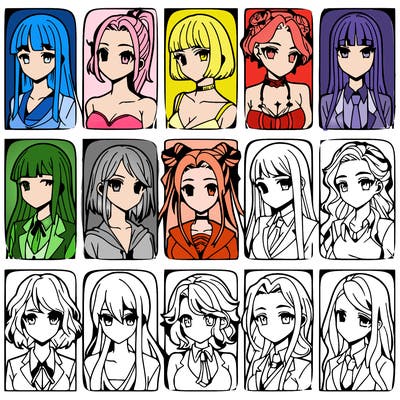 girls that look diffrent anime