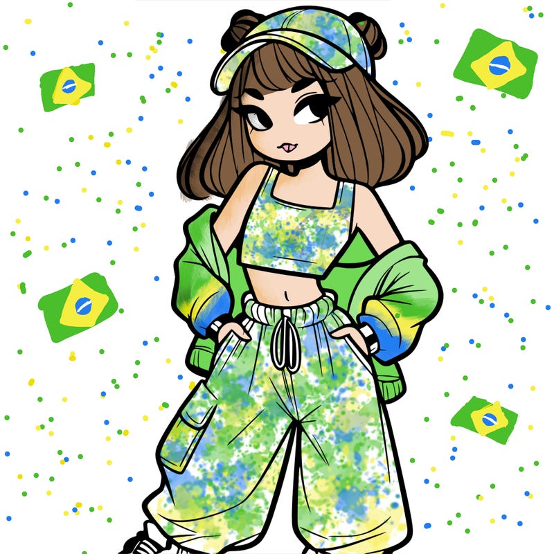 girl in crop top and baggy pants