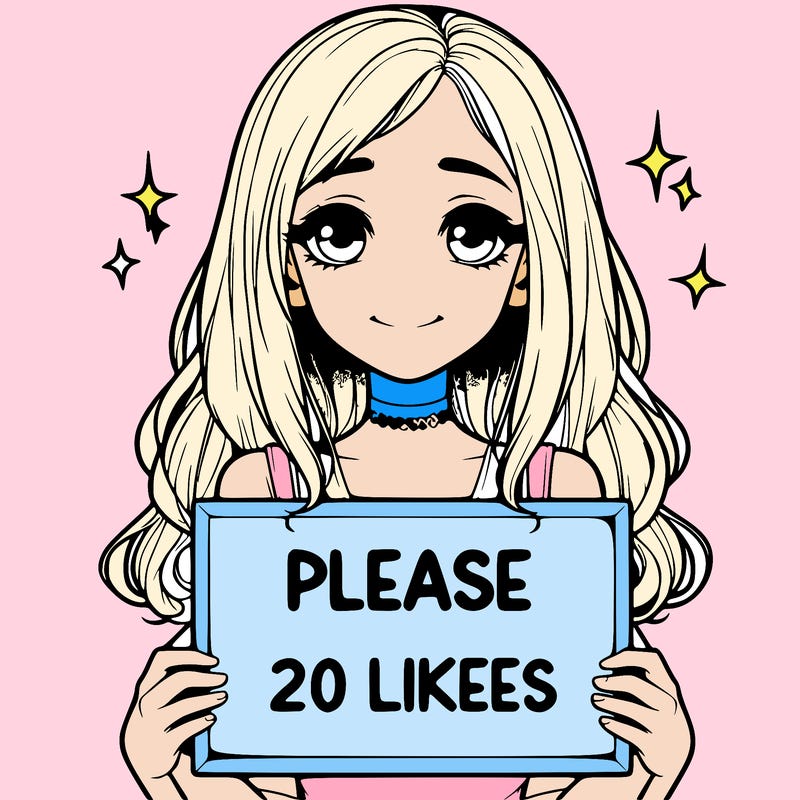 realistic girl holding a sign that says please 20 likes