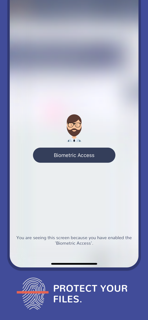 Teleprompter Easy Prof Hornet - Biometric access screen for script protection in the teleprompter app