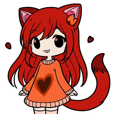 girl with cat ears and tail