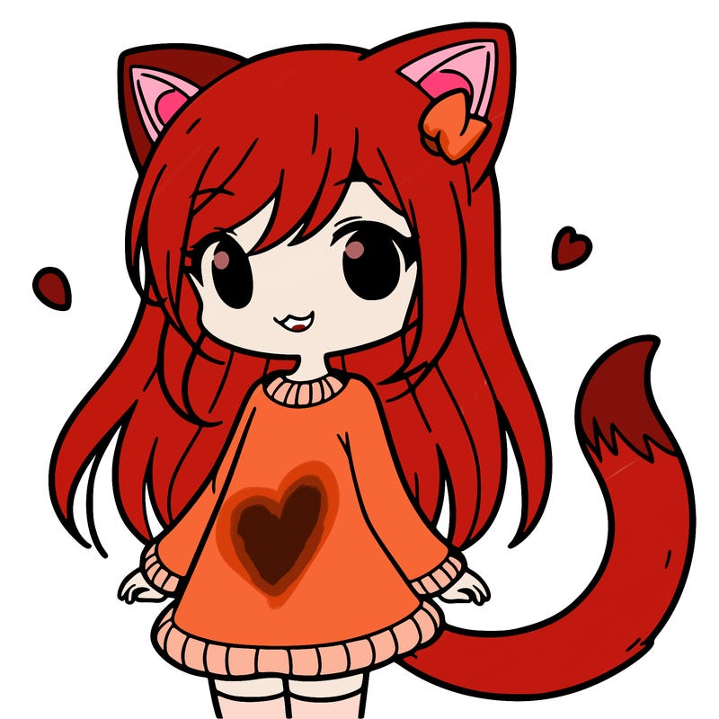 girl with cat ears and tail