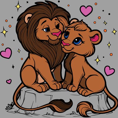 lion and lioness inlove