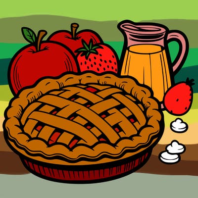 a pie of food