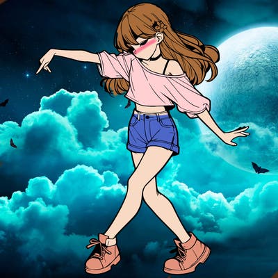 realistic girl danceing