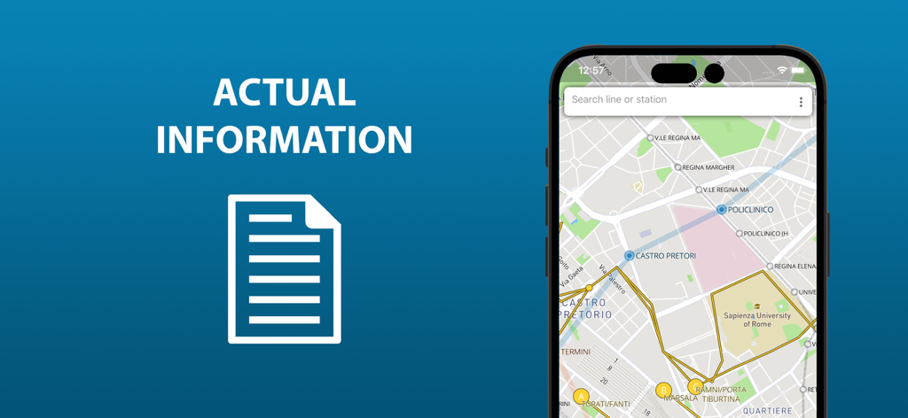 Public transport map Valencia - 실제 정보가 표시된 스마트폰 화면의 대중교통 지도