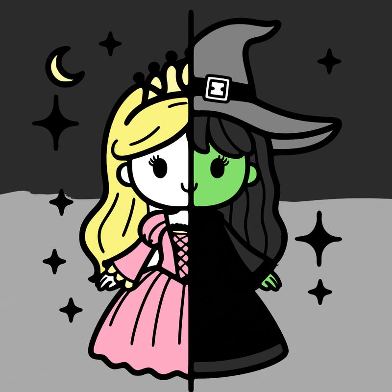 split princess and witch
