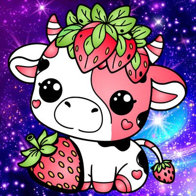 cute strawberry cow