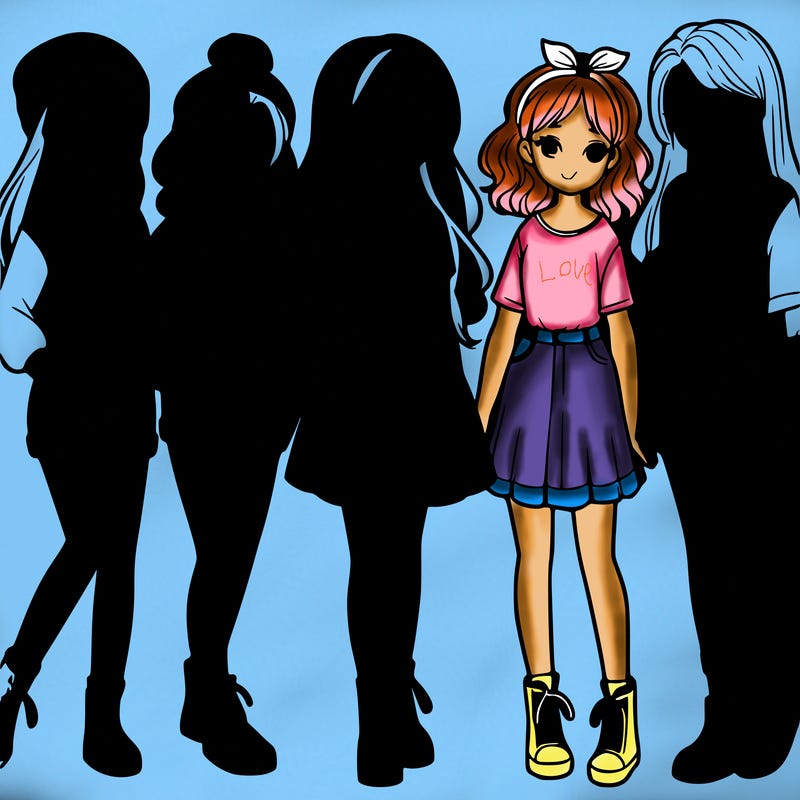a group of five girls