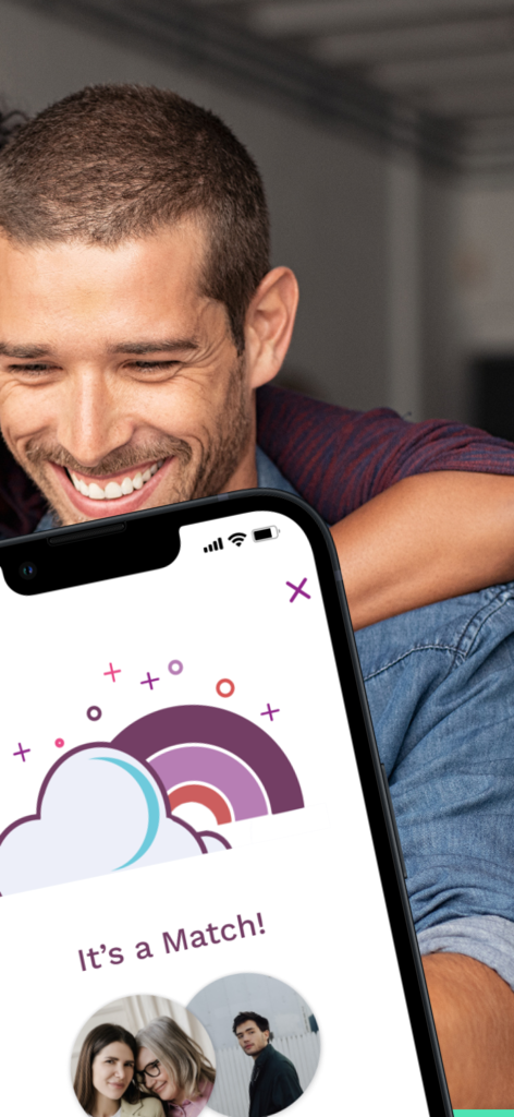 Just a Baby: Become a parent - A smartphone screen displaying a match notification on the Just a Baby app