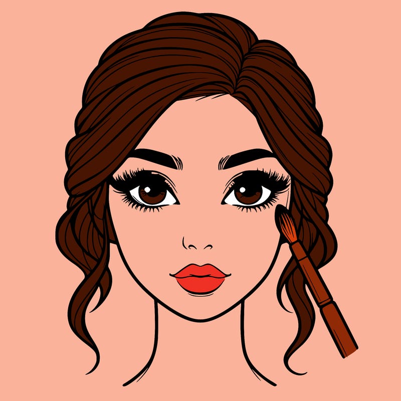 realistic person with makeup