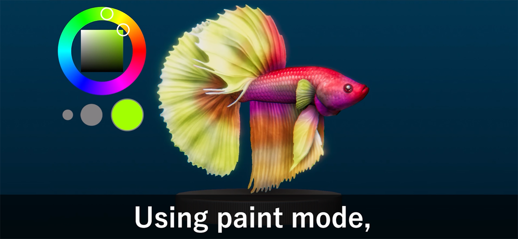 Bettarium - Betta Fish Tank - A colorful custom betta fish being designed in the Bettarium app paint mode