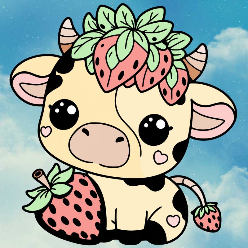 cute strawberry cow