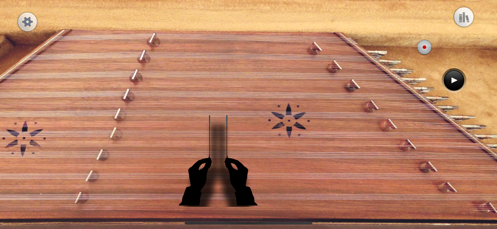 Instrumento digital Santoor persa con cuerdas y martillos de toque