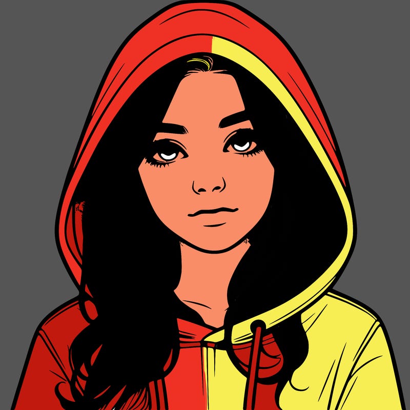 realistic girl with a hoodie