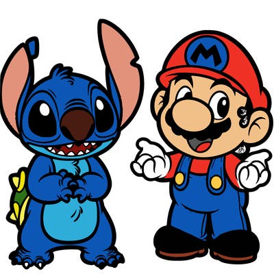 stitch and mario