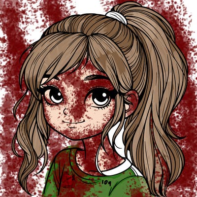 realistic girl with ponytail