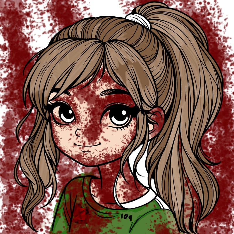 realistic girl with ponytail