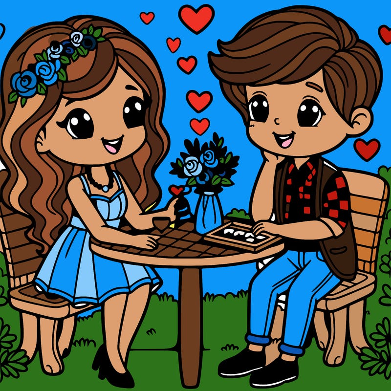 girl and boy on a date