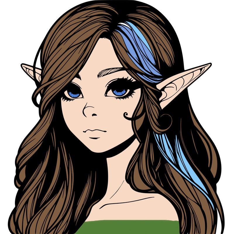 elf girl realistic dark fantasy