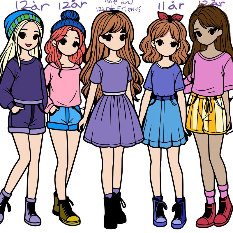 a group of five girls