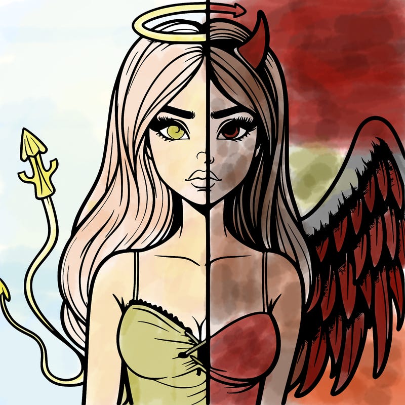 devil vs angel realistic girl
