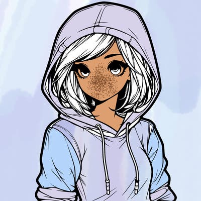 realistic girl with hoodie
