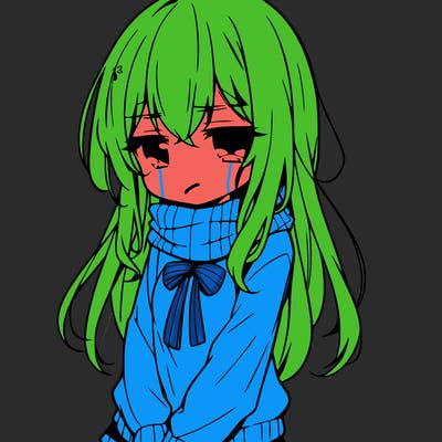 a depressed girl anime