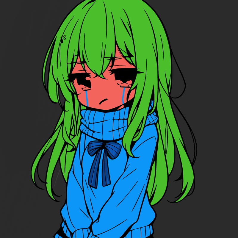 a depressed girl anime