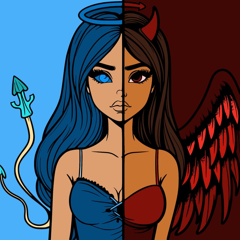 devil vs angel realistic girl