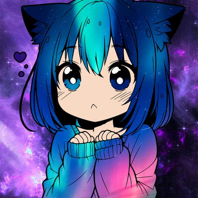 shy anime catgirl