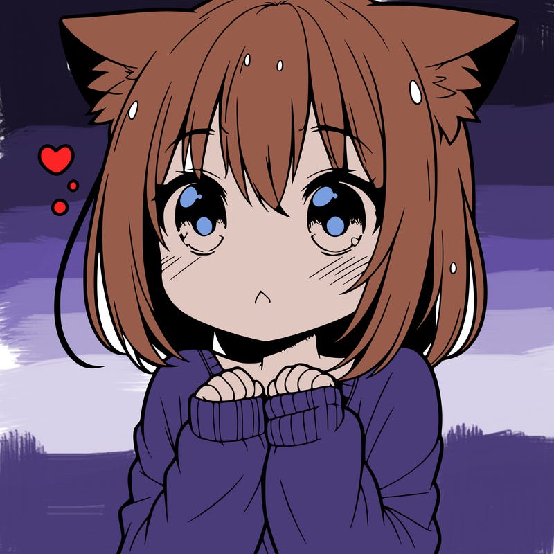 shy anime catgirl